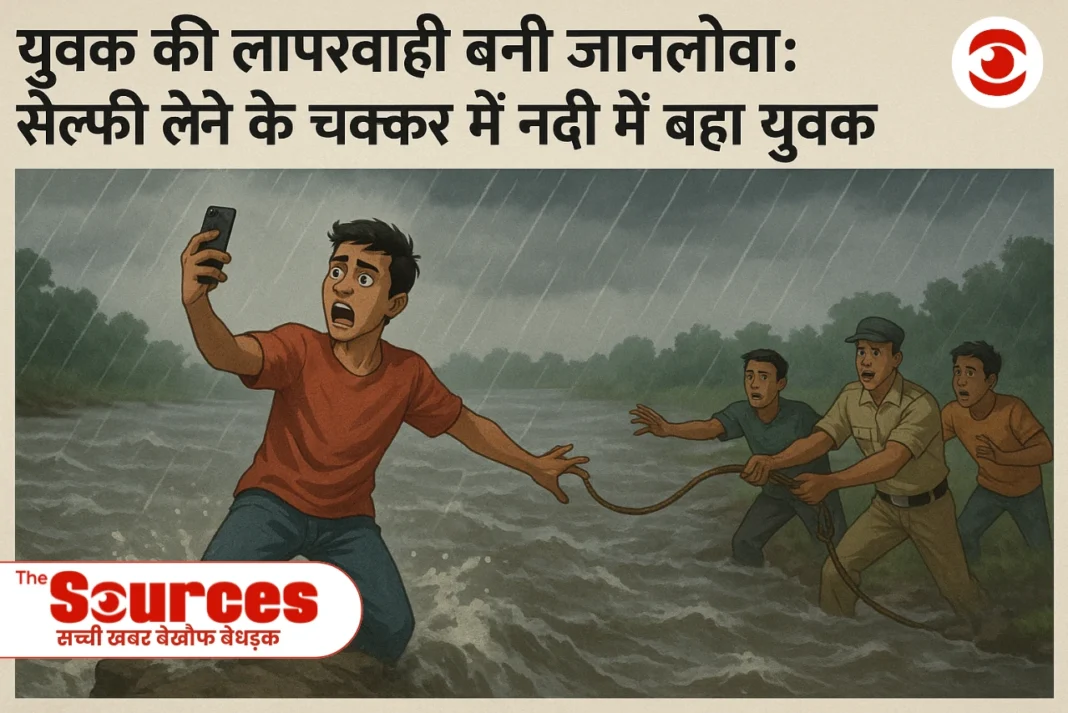 युवक की लापरवाही बनी जानलेवा: सेल्फी लेने के चक्कर में नदी में बहा युवक