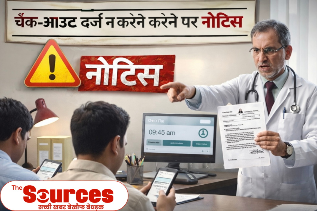 समय पर चेक-आउट दर्ज नहीं करने पर स्वास्थ्य विभाग सख्त, कई कर्मचारियों को नोटिस जारी