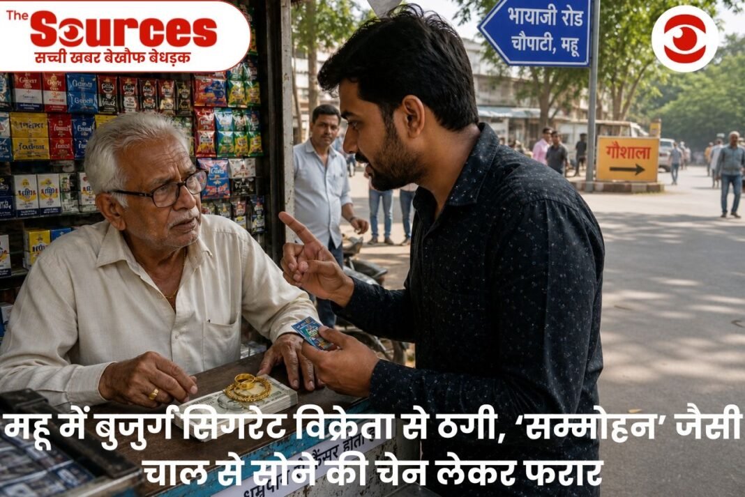 महू में बुजुर्ग सिगरेट विक्रेता से ठगी, ‘सम्मोहन’ जैसी चाल से शातिर सोने की चेन लेकर फरार